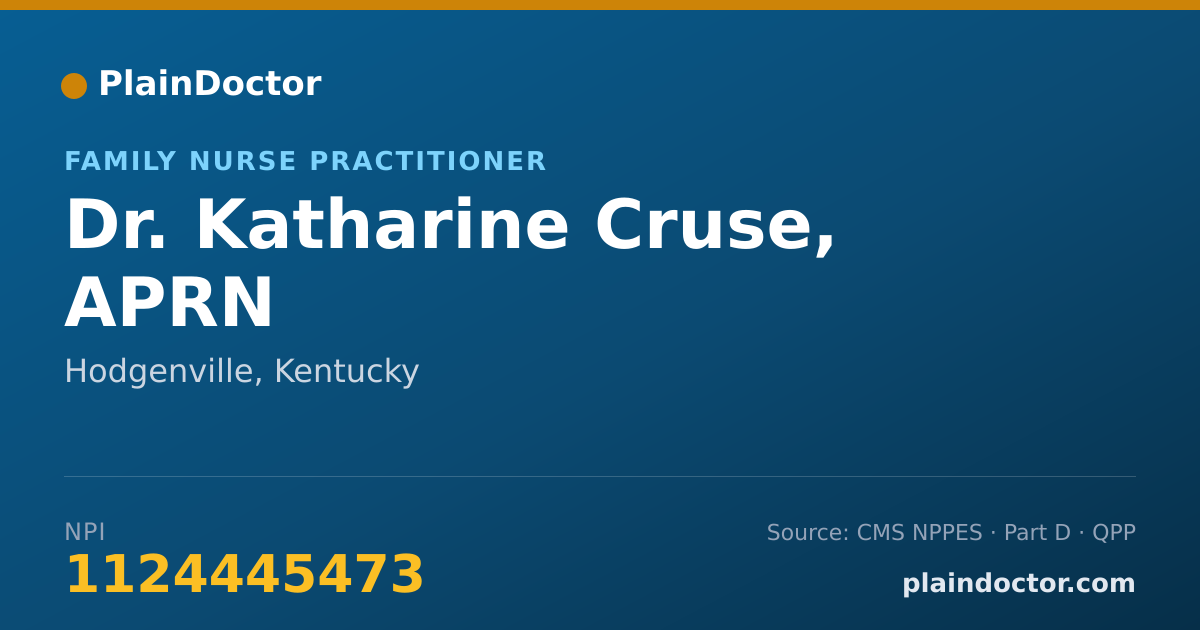 Shareable card for Katharine Cruse, APRN - Family Nurse Practitioner, Hodgenville, KY