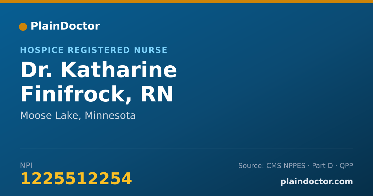 Shareable card for Katharine Finifrock, RN - Hospice Registered Nurse, Moose Lake, MN