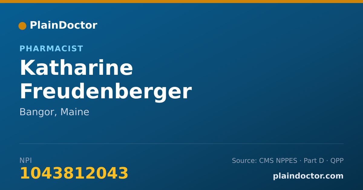Shareable card for Katharine Freudenberger - Pharmacist, Bangor, ME