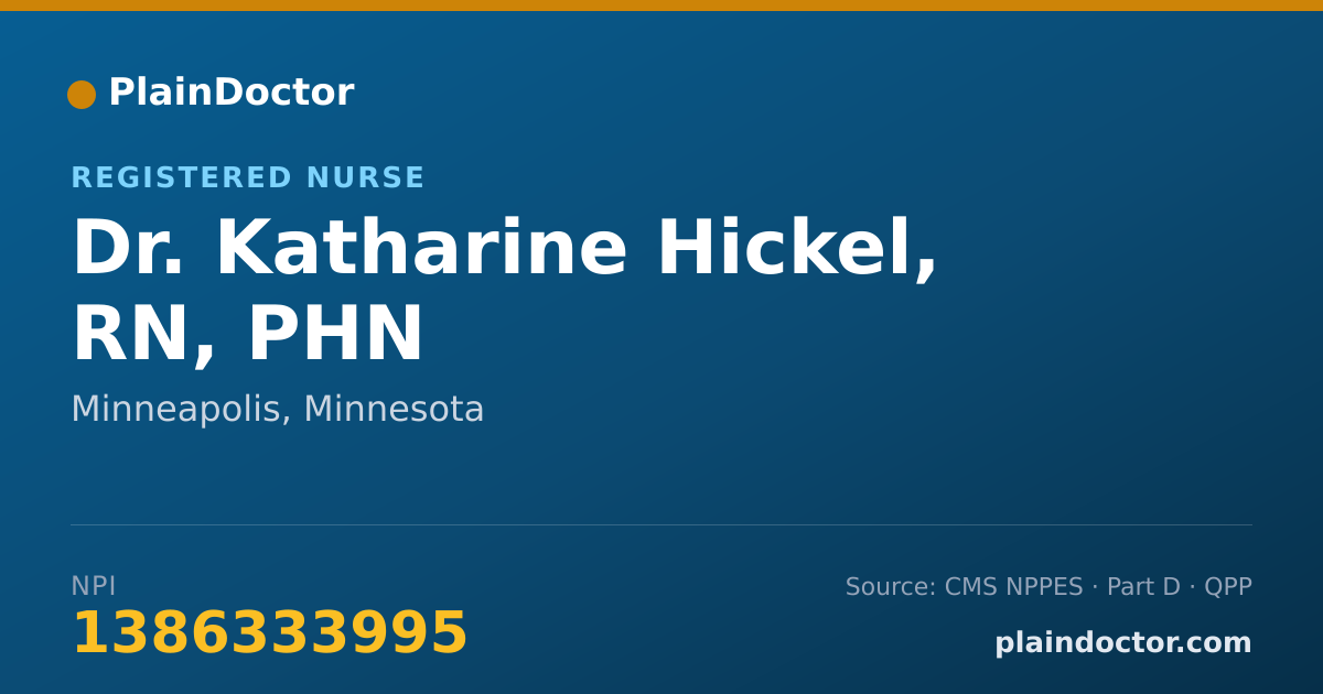 Shareable card for Katharine Hickel, RN, PHN - Registered Nurse, Minneapolis, MN