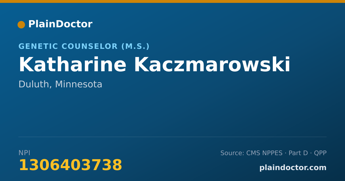 Shareable card for Katharine Kaczmarowski - Genetic Counselor (M.S.), Duluth, MN
