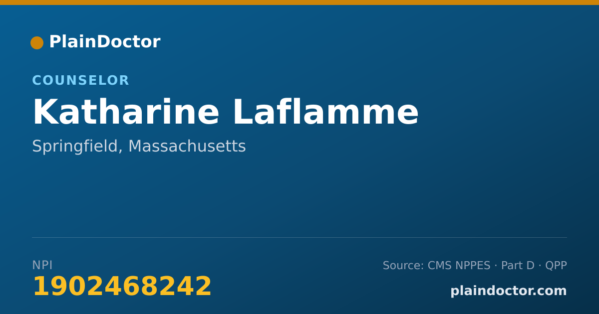 Shareable card for Katharine Laflamme - Counselor, Springfield, MA