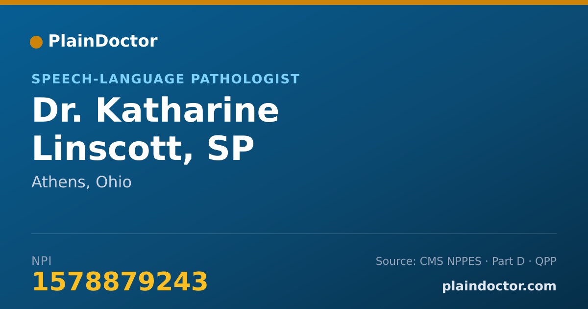 Shareable card for Katharine Linscott, SP - Speech-Language Pathologist, Athens, OH