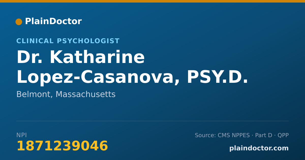 Shareable card for Katharine Lopez-Casanova, PSY.D. - Clinical Psychologist, Belmont, MA