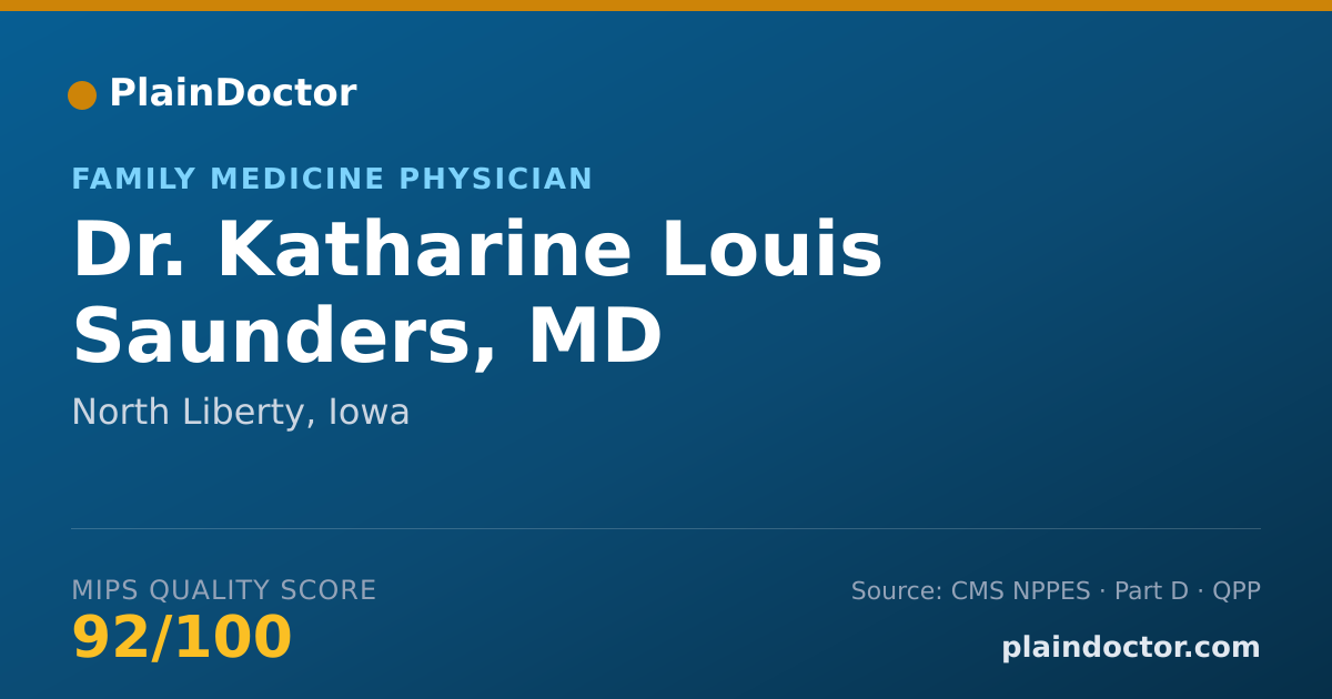 Shareable card for Katharine Louis Saunders, MD - Family Medicine Physician, North Liberty, IA