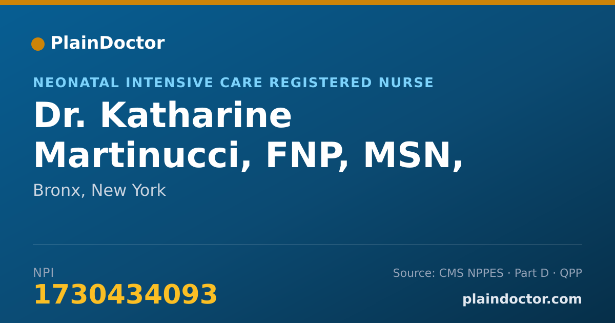 Shareable card for Katharine Martinucci, FNP, MSN, RN - Neonatal Intensive Care Registered Nurse, Bronx, NY