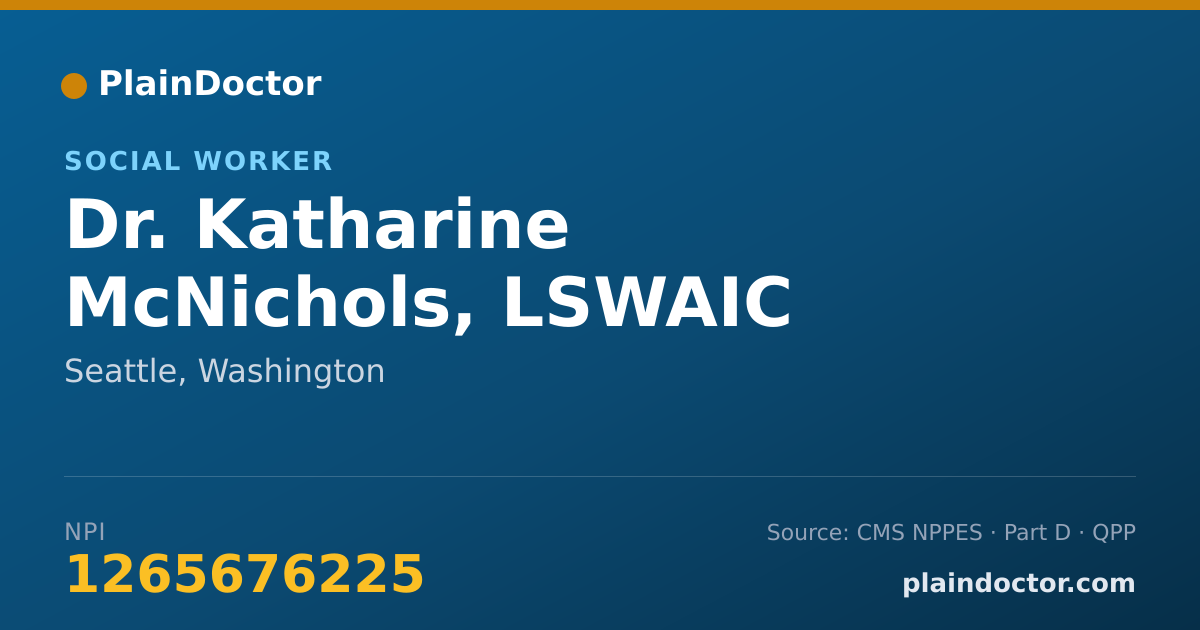 Shareable card for Katharine McNichols, LSWAIC - Social Worker, Seattle, WA