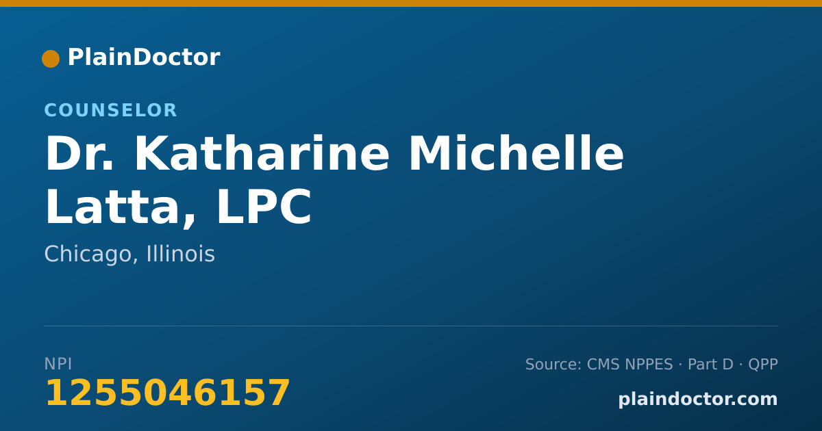 Shareable card for Katharine Michelle Latta, LPC - Counselor, Chicago, IL
