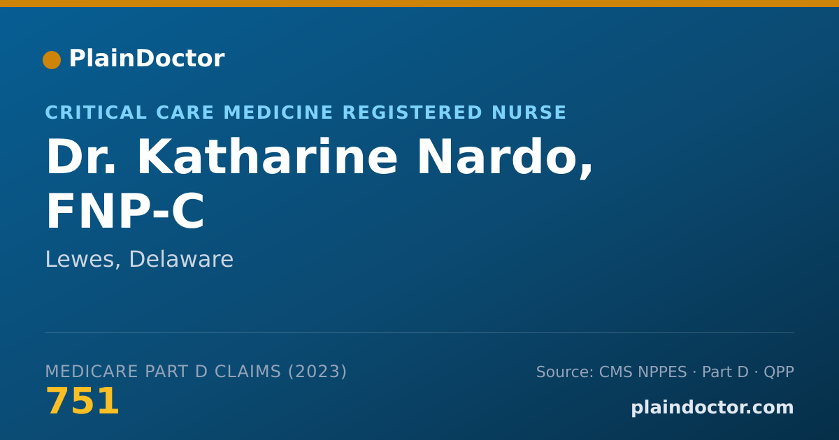 Shareable card for Katharine Nardo, FNP-C - Critical Care Medicine Registered Nurse, Lewes, DE