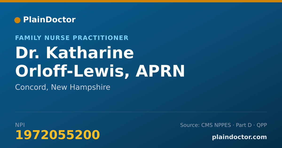 Shareable card for Katharine Orloff-Lewis, APRN - Family Nurse Practitioner, Concord, NH