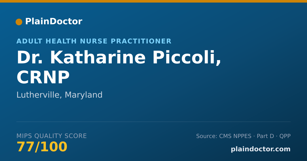 Shareable card for Katharine Piccoli, CRNP - Adult Health Nurse Practitioner, Lutherville, MD