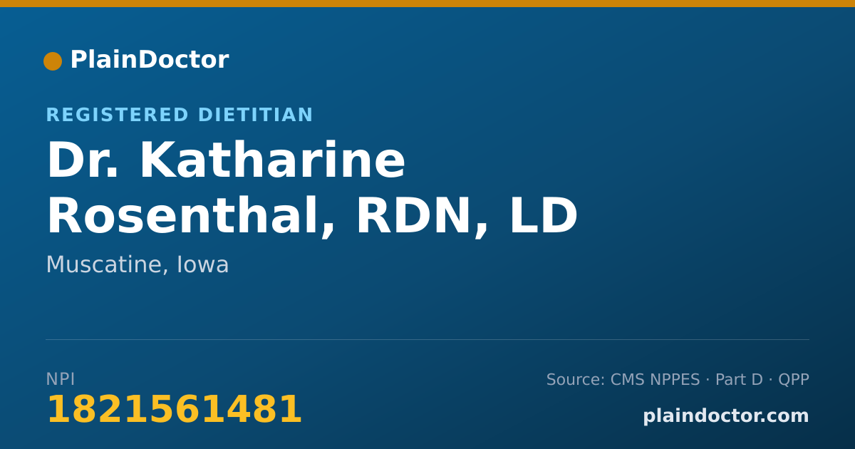 Shareable card for Katharine Rosenthal, RDN, LD - Registered Dietitian, Muscatine, IA