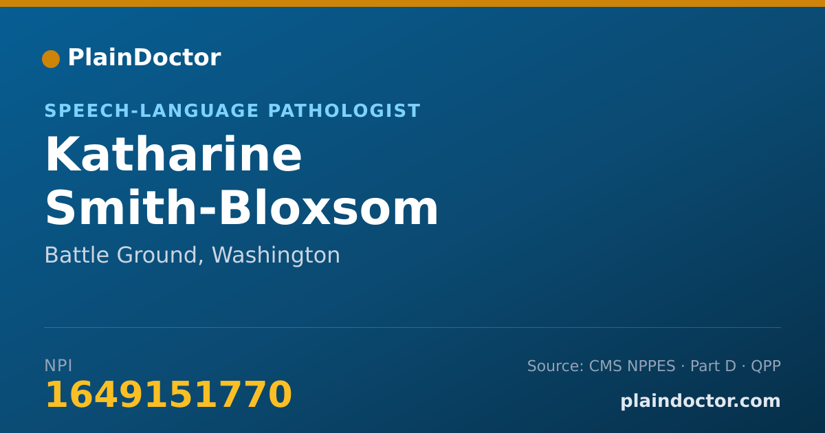 Shareable card for Katharine Smith-Bloxsom - Speech-Language Pathologist, Battle Ground, WA
