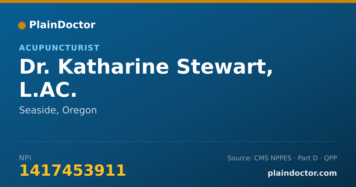 Shareable card for Katharine Stewart, L.AC. - Acupuncturist, Seaside, OR