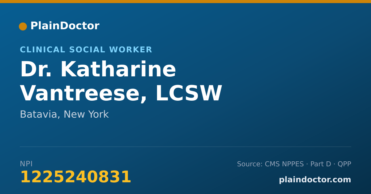 Shareable card for Katharine Vantreese, LCSW - Clinical Social Worker, Batavia, NY