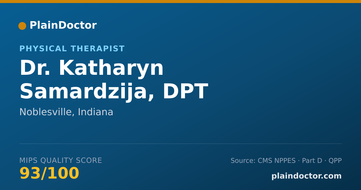 Shareable card for Katharyn Samardzija, DPT - Physical Therapist, Noblesville, IN