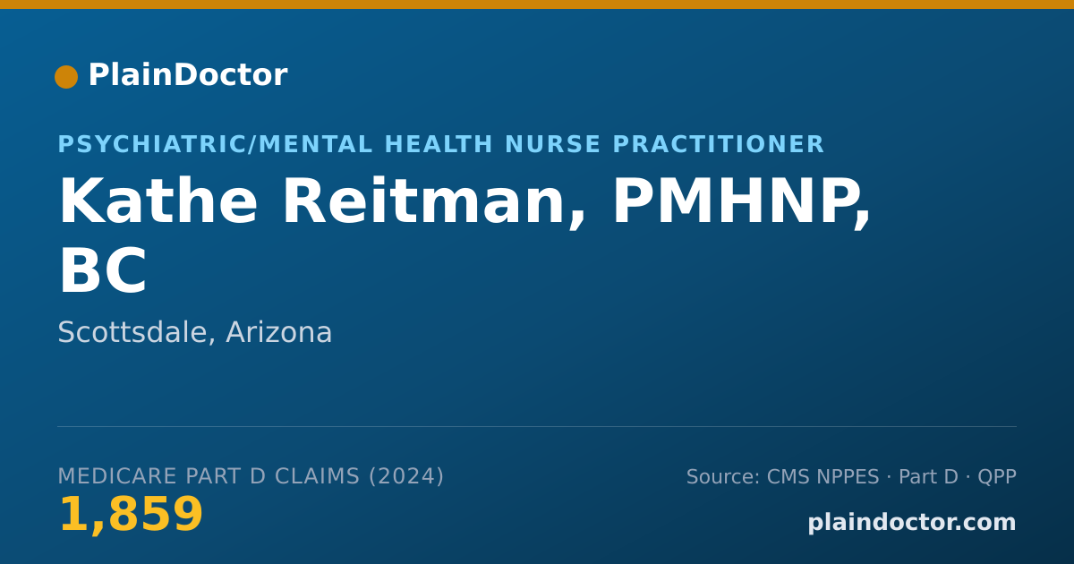Shareable card for Kathe Reitman, PMHNP, BC - Psychiatric/Mental Health Nurse Practitioner, Scottsdale, AZ