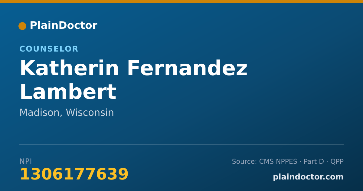 Shareable card for Katherin Fernandez Lambert - Counselor, Madison, WI