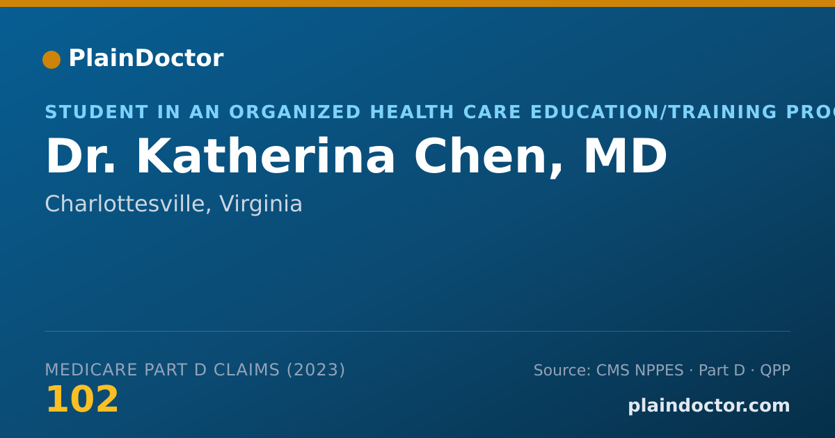 Shareable card for Katherina Chen, MD - Student in an Organized Health Care Education/Training Program, Charlottesville, VA