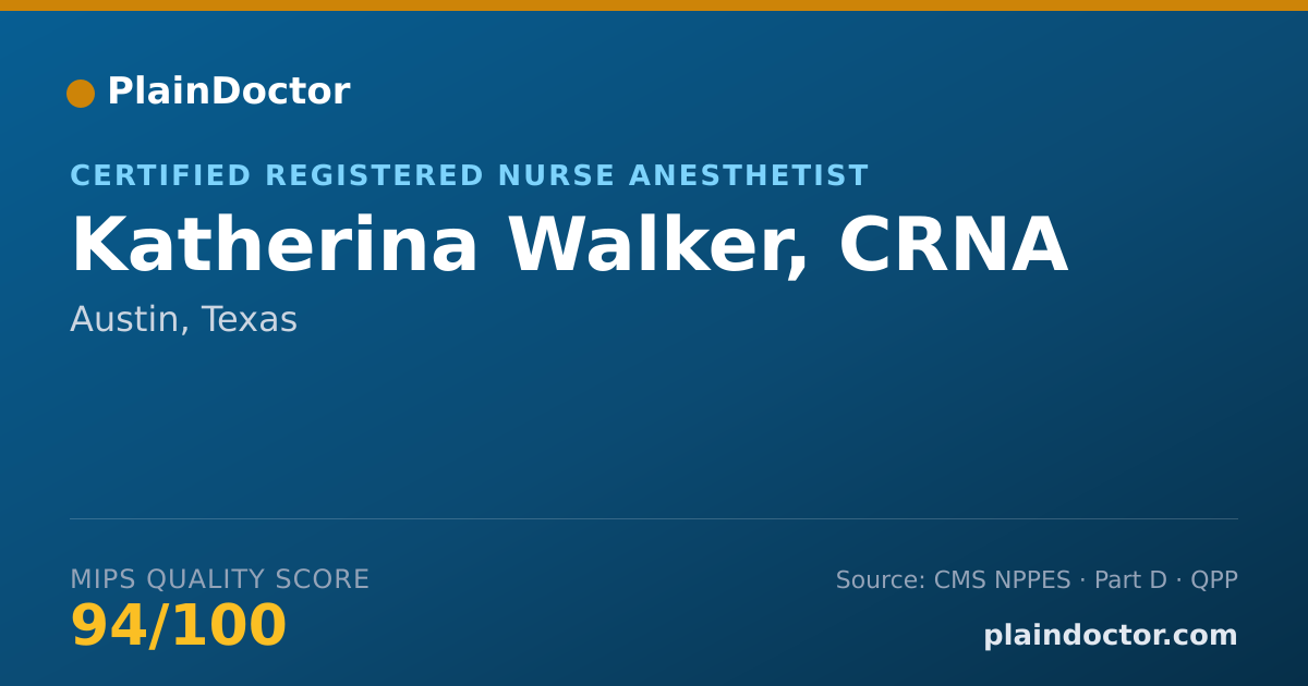 Shareable card for Katherina Walker, CRNA - Registered Nurse, Austin, TX