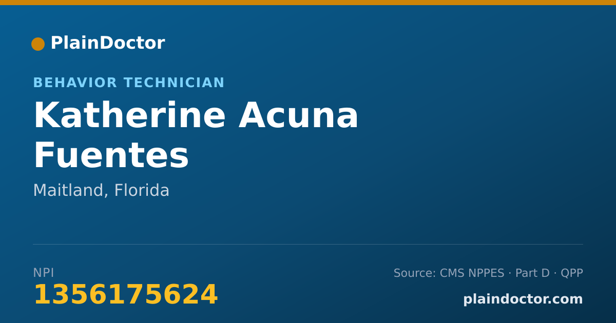 Shareable card for Katherine Acuna Fuentes - Behavior Technician, Maitland, FL