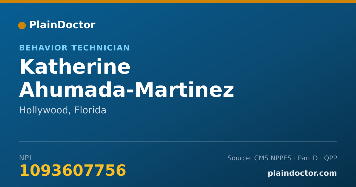Shareable card for Katherine Ahumada-Martinez - Behavior Technician, Hollywood, FL
