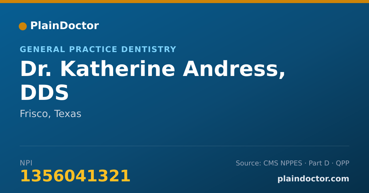 Shareable card for Katherine Andress, DDS - General Practice Dentistry, Frisco, TX