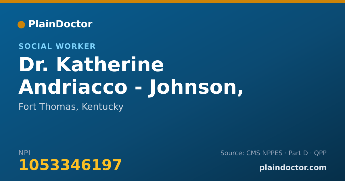 Shareable card for Katherine Andriacco - Johnson, MS - Social Worker, Fort Thomas, KY