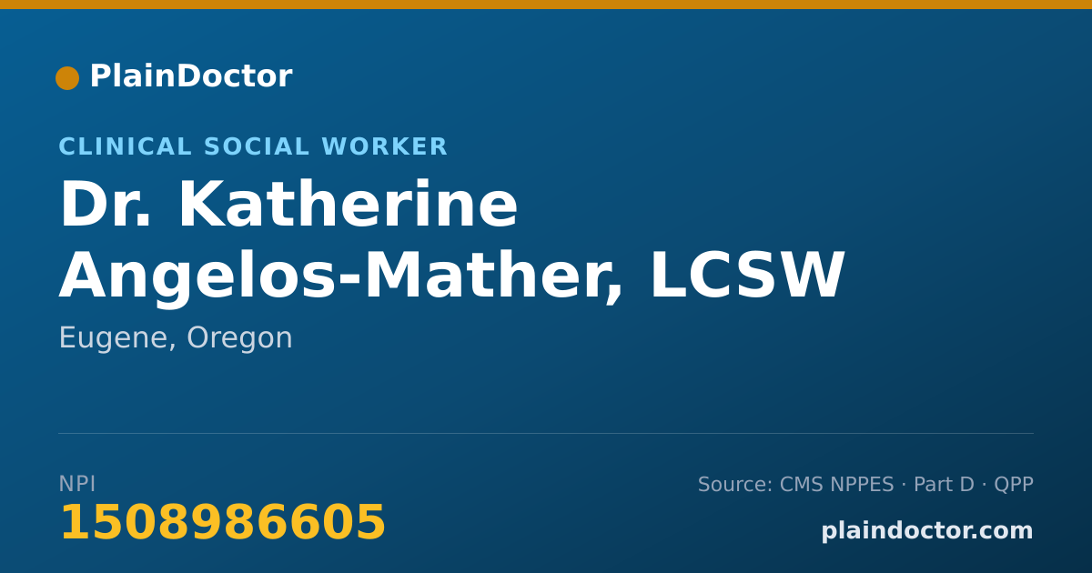 Shareable card for Katherine Angelos-Mather, LCSW - Clinical Social Worker, Eugene, OR