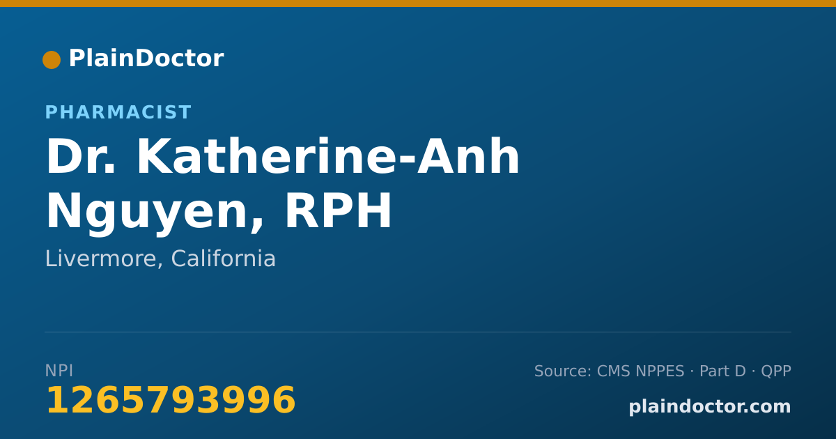 Shareable card for Katherine-Anh Nguyen, RPH - Pharmacist, Livermore, CA
