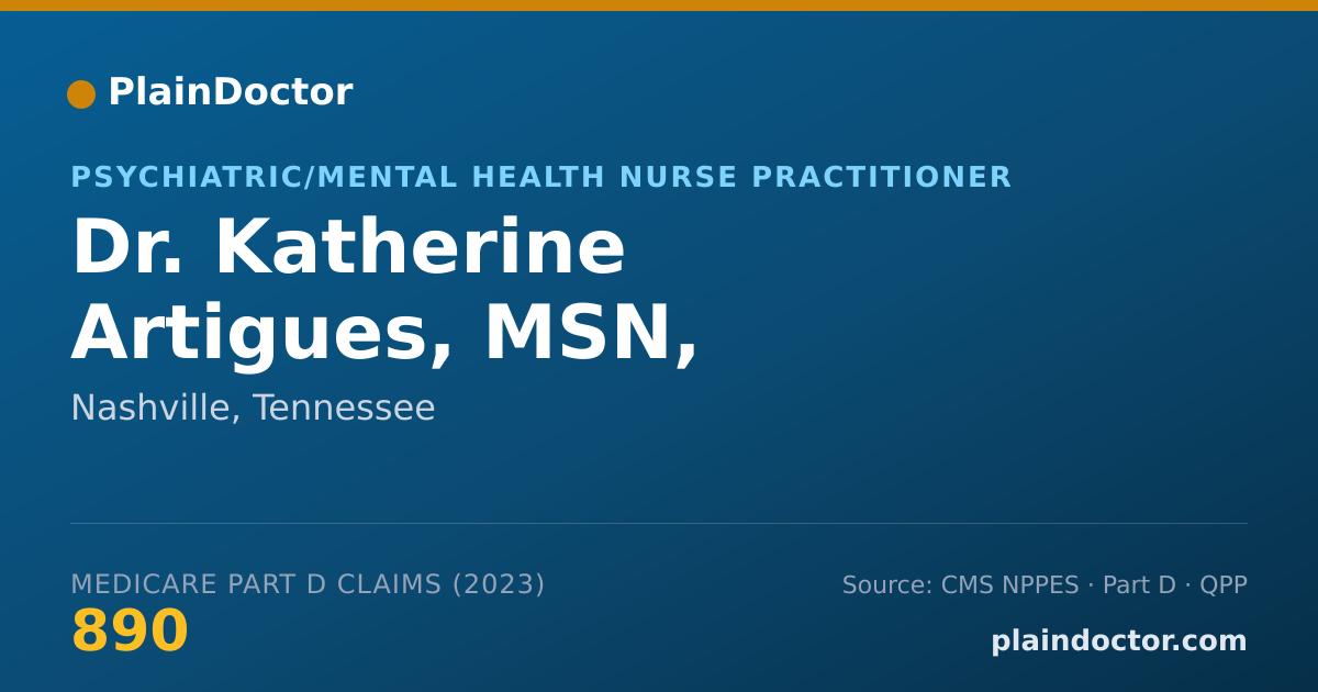 Shareable card for Katherine Artigues, MSN, PMHNP-BC - Psychiatric/Mental Health Nurse Practitioner, Nashville, TN