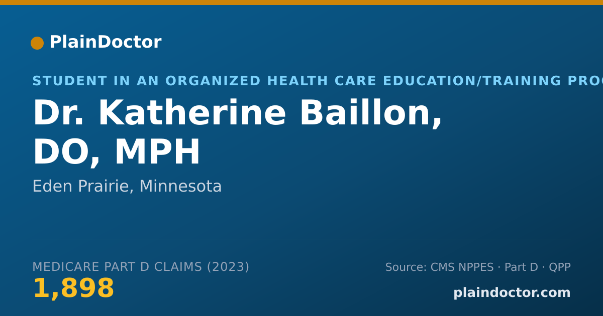 Shareable card for Katherine Baillon, DO, MPH - Student in an Organized Health Care Education/Training Program, Eden Prairie, MN