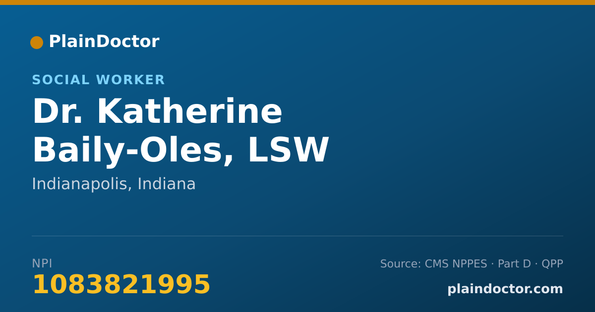 Shareable card for Katherine Baily-Oles, LSW - Social Worker, Indianapolis, IN