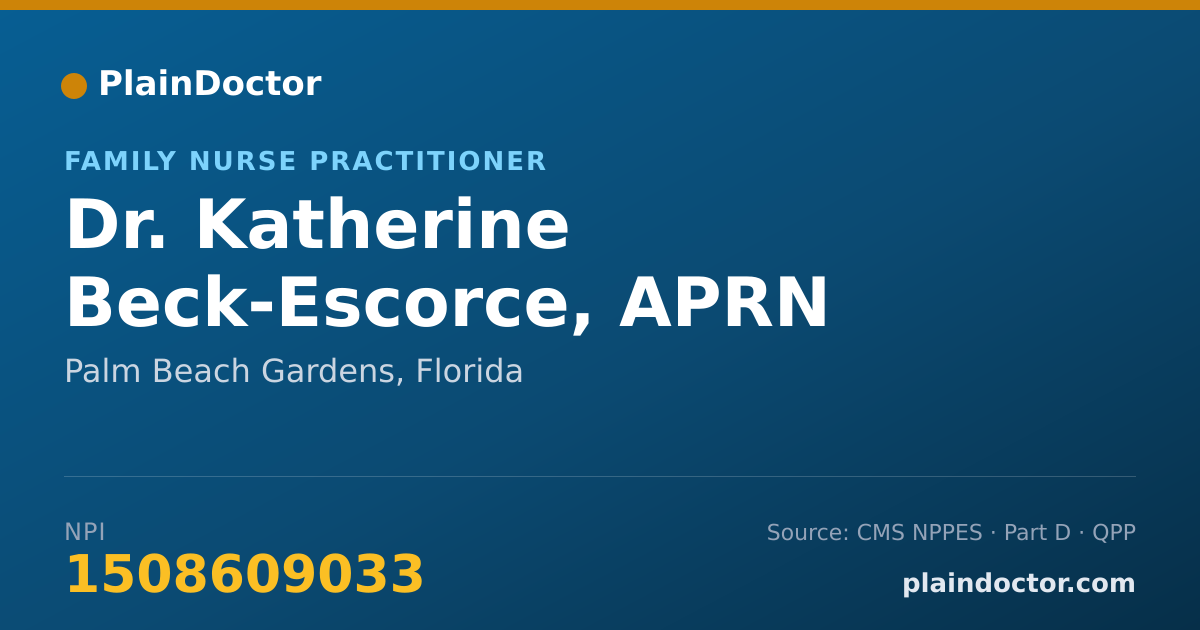 Shareable card for Katherine Beck-Escorce, APRN - Family Nurse Practitioner, Palm Beach Gardens, FL