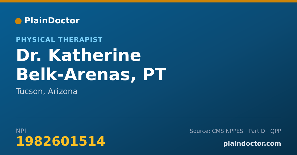 Shareable card for Katherine Belk-Arenas, PT - Physical Therapist, Tucson, AZ