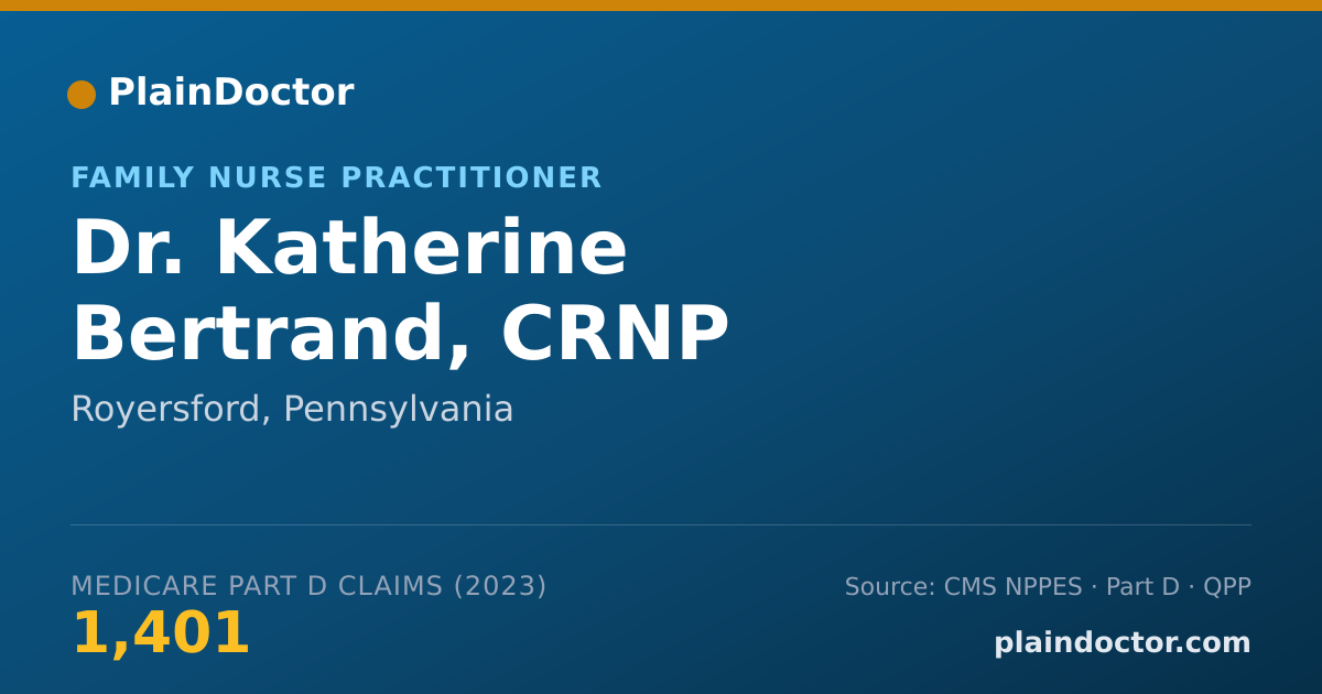 Shareable card for Katherine Bertrand, CRNP - Family Nurse Practitioner, Royersford, PA