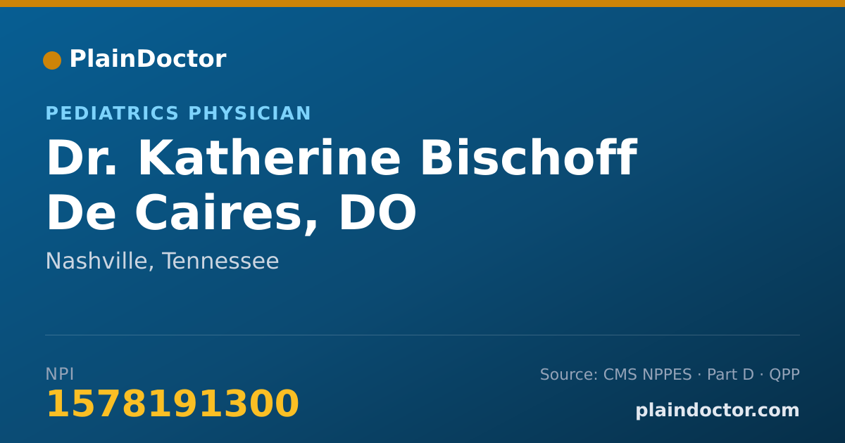 Shareable card for Katherine Bischoff De Caires, DO - Pediatrics Physician, Nashville, TN