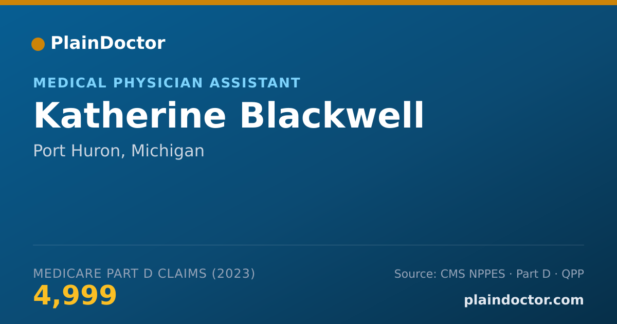 Shareable card for Katherine Blackwell - Medical Physician Assistant, Port Huron, MI