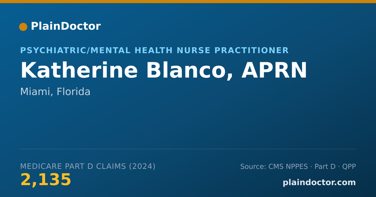 Shareable card for Katherine Blanco, APRN - Nurse Practitioner, Miami, FL
