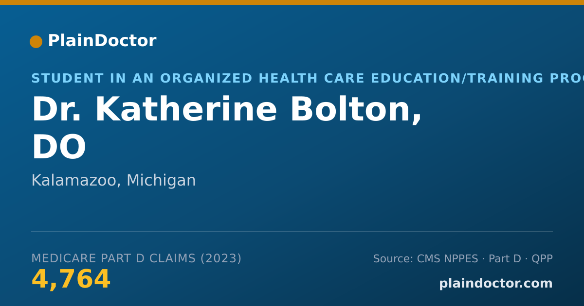 Shareable card for Katherine Bolton, DO - Student in an Organized Health Care Education/Training Program, Kalamazoo, MI