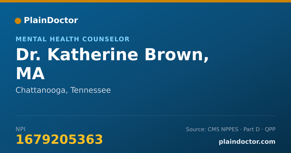 Shareable card for Katherine Brown, MA - Mental Health Counselor, Chattanooga, TN