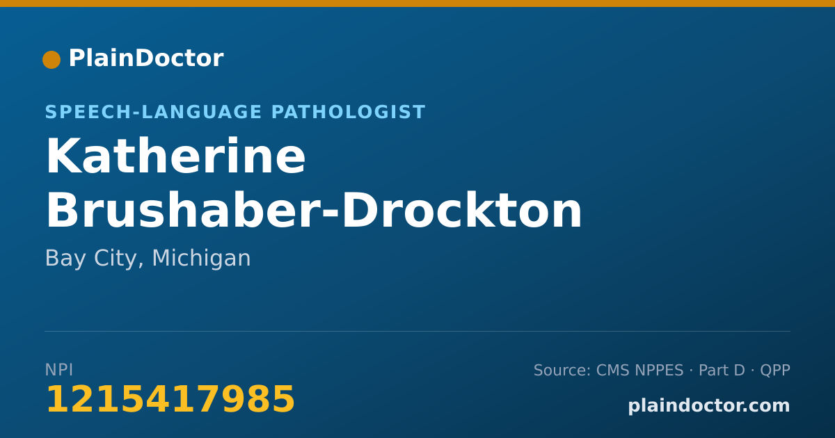 Shareable card for Katherine Brushaber-Drockton - Speech-Language Pathologist, Bay City, MI