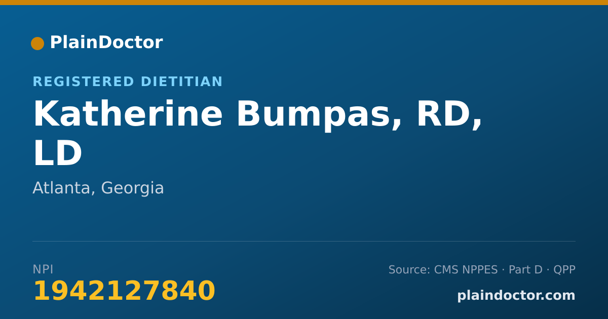 Shareable card for Katherine Bumpas, RD, LD - Registered Dietitian, Atlanta, GA