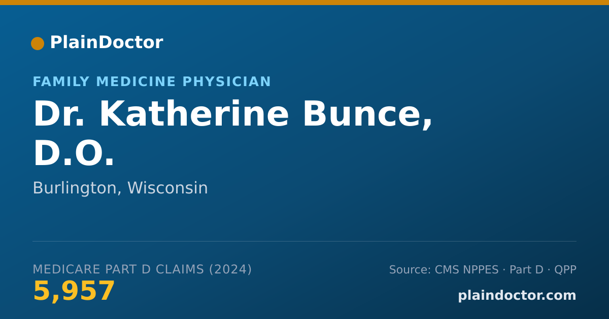 Shareable card for Katherine Bunce, D.O. - Family Medicine Physician, Burlington, WI