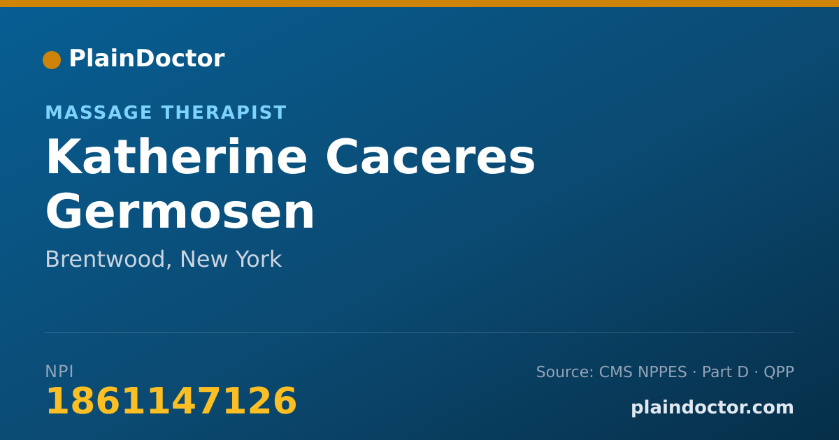 Shareable card for Katherine Caceres Germosen - Massage Therapist, Brentwood, NY