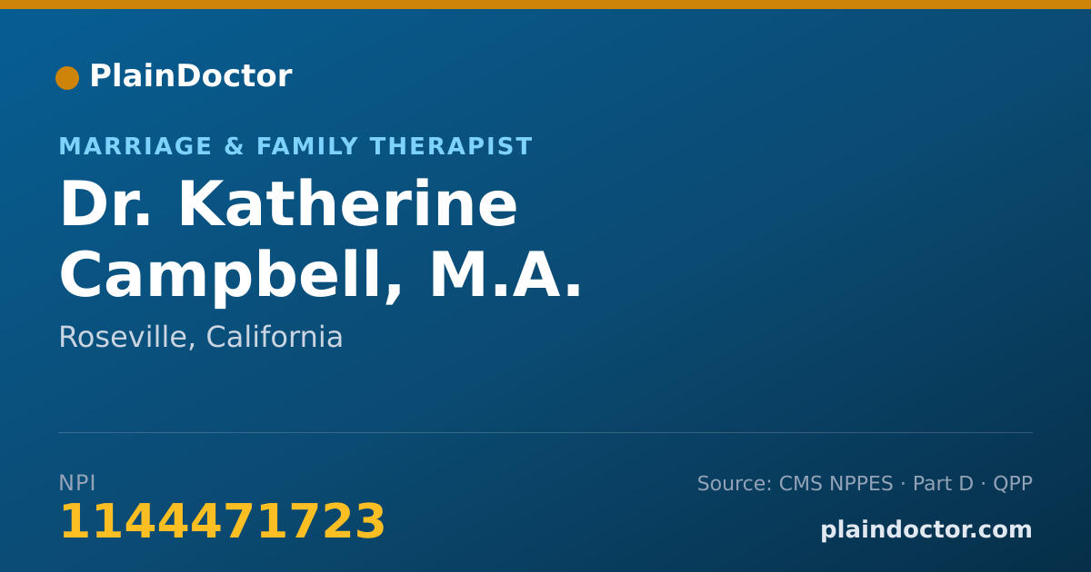 Shareable card for Katherine Campbell, M.A. - Marriage & Family Therapist, Roseville, CA
