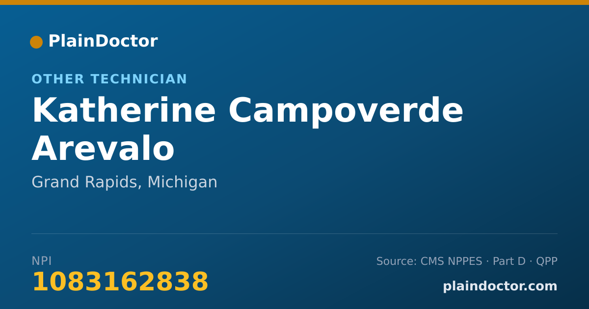Shareable card for Katherine Campoverde Arevalo - Other Technician, Grand Rapids, MI