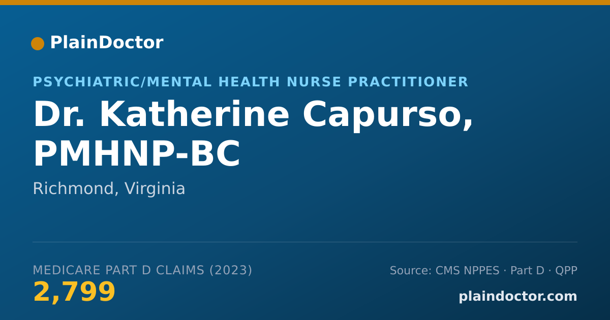 Shareable card for Katherine Capurso, PMHNP-BC - Psychiatric/Mental Health Nurse Practitioner, Richmond, VA