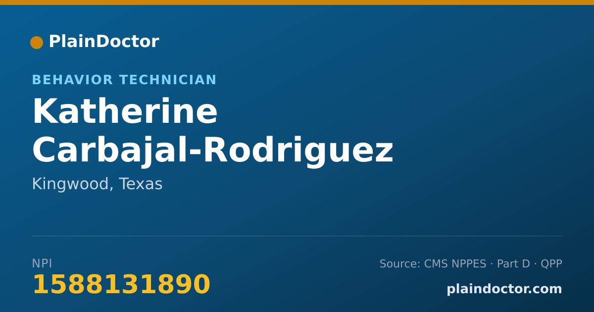 Shareable card for Katherine Carbajal-Rodriguez - Behavior Technician, Kingwood, TX