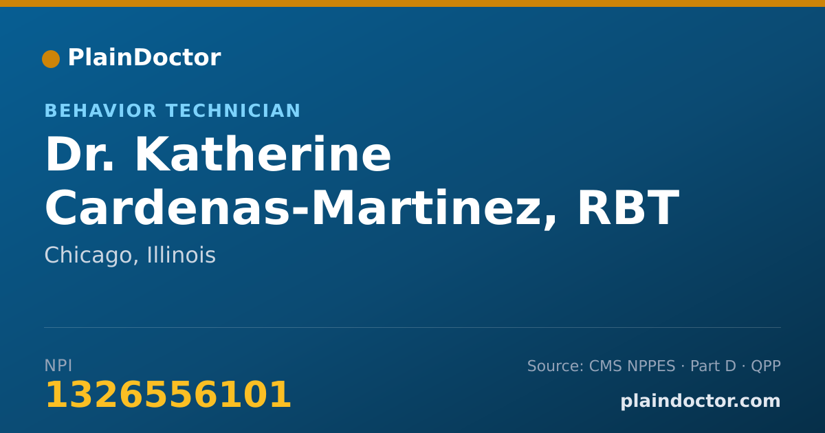 Shareable card for Katherine Cardenas-Martinez, RBT - Behavior Technician, Chicago, IL